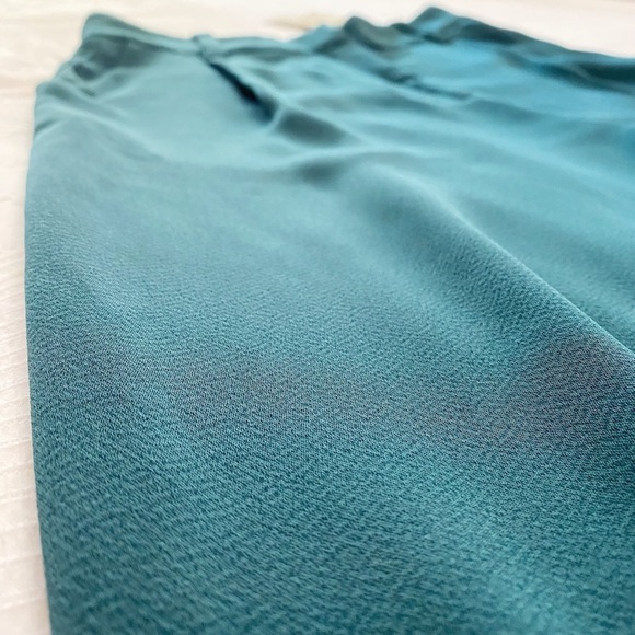 NWT FRANK & OAK AMELIA EMERALD GREEN VINTAGE FIT BALLOON PLEATED HIGH RISE PANT - Picture 5 of 10